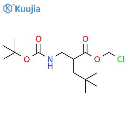 Pentanoic acid, 2-[[[(1,1-dimethylethoxy)carbonyl]amino]methyl]-4,4-dimethyl-, chloromethyl ester structure