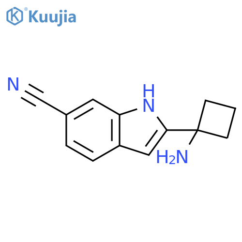 1H-Indole-6-carbonitrile, 2-(1-aminocyclobutyl)- structure