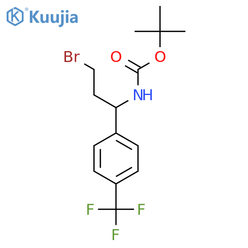 tert-butyl N-{3-bromo-1-4-(trifluoromethyl)phenylpropyl}carbamate structure