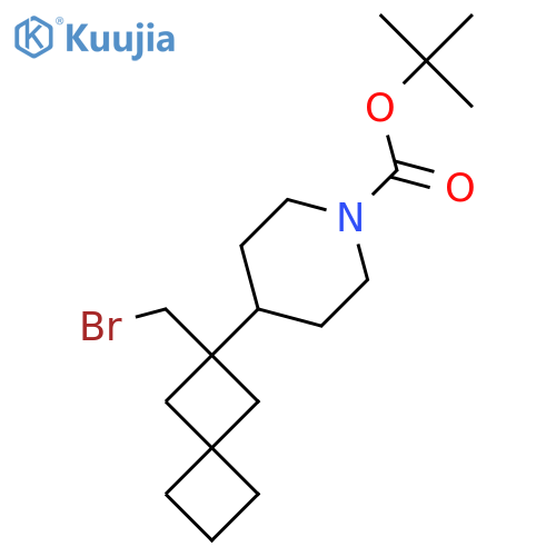 tert-butyl 4-2-(bromomethyl)spiro3.3heptan-2-ylpiperidine-1-carboxylate structure