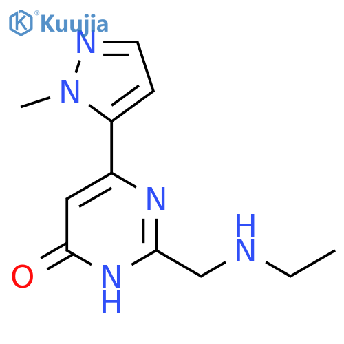 2-(ethylamino)methyl-6-(1-methyl-1H-pyrazol-5-yl)-3,4-dihydropyrimidin-4-one structure