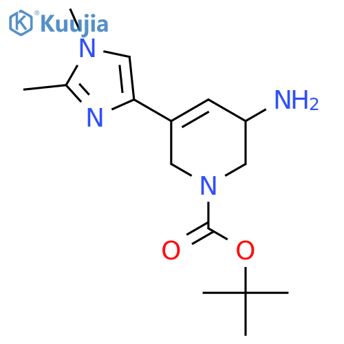 tert-butyl 3-amino-5-(1,2-dimethyl-1H-imidazol-4-yl)-1,2,3,6-tetrahydropyridine-1-carboxylate structure