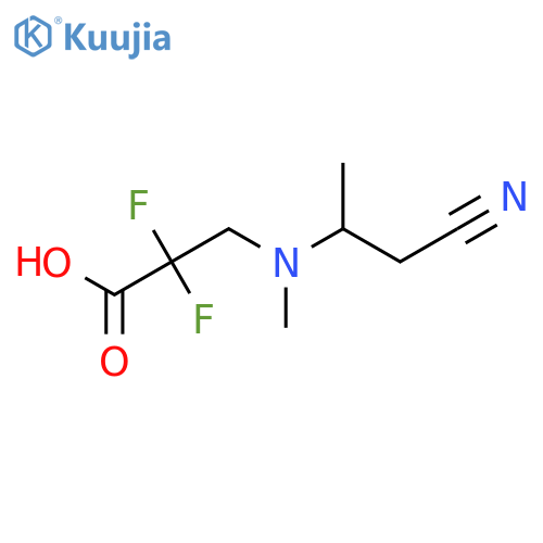 3-[1-Cyanopropan-2-yl(methyl)amino]-2,2-difluoropropanoic acid structure