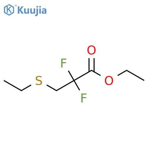 Ethyl 3-(ethylsulfanyl)-2,2-difluoropropanoate structure