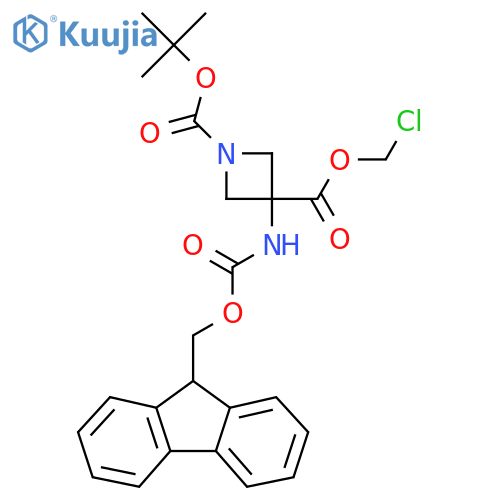 1-tert-butyl 3-chloromethyl 3-({[(9H-fluoren-9-yl)methoxy]carbonyl}amino)azetidine-1,3-dicarboxylate structure