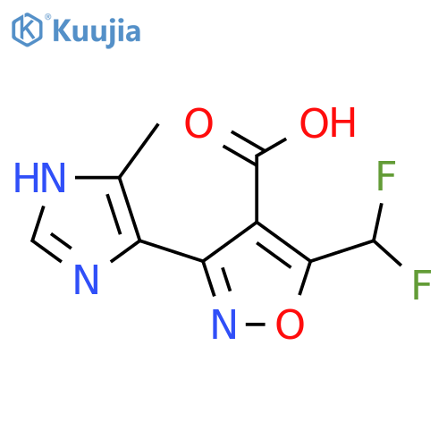 5-(difluoromethyl)-3-(4-methyl-1H-imidazol-5-yl)-1,2-oxazole-4-carboxylic acid structure