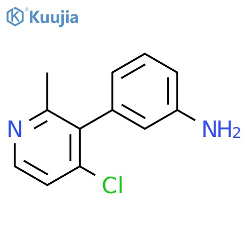 Benzenamine, 3-(4-chloro-2-methyl-3-pyridinyl)- structure