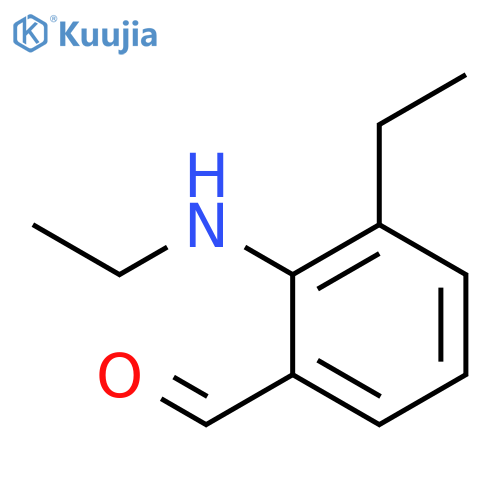 Benzaldehyde, 3-ethyl-2-(ethylamino)- structure