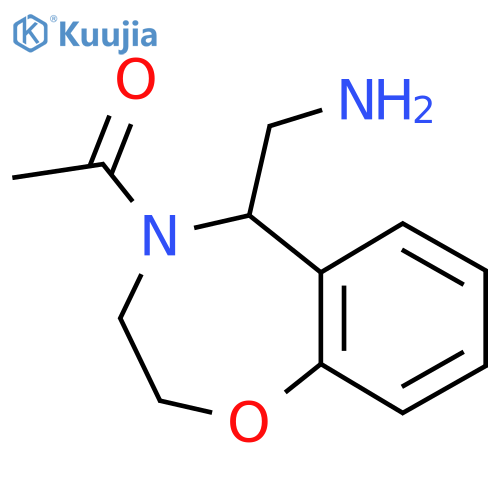 1-[5-(Aminomethyl)-2,3,4,5-tetrahydro-1,4-benzoxazepin-4-yl]ethan-1-one structure
