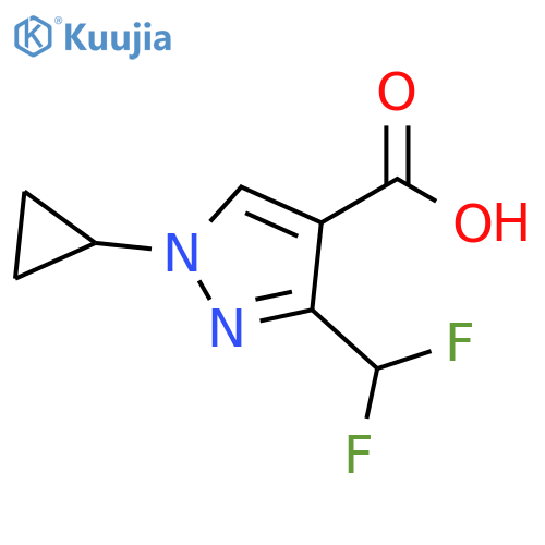 1H-Pyrazole-4-carboxylic acid, 1-cyclopropyl-3-(difluoromethyl)- structure