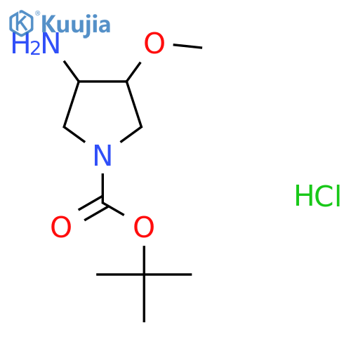 cis-3-Amino-4-methoxy-pyrrolidine-1-carboxylicacidtert-butylesterhydrochloride structure