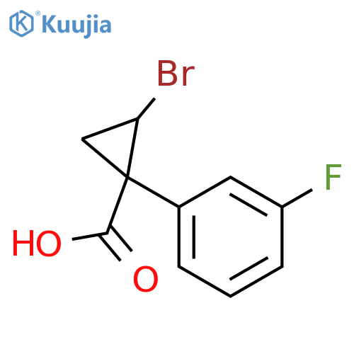 Cyclopropanecarboxylic acid, 2-bromo-1-(3-fluorophenyl)- structure