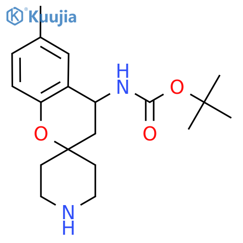 tert-butyl N-{6-methyl-3,4-dihydrospiro[1-benzopyran-2,4'-piperidine]-4-yl}carbamate structure