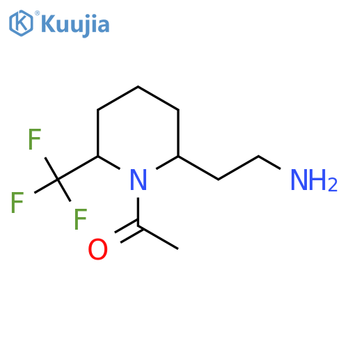 1-[2-(2-Aminoethyl)-6-(trifluoromethyl)piperidin-1-yl]ethan-1-one structure