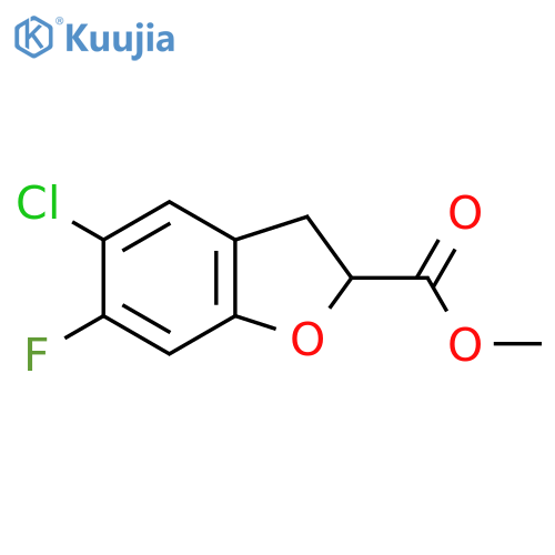 Methyl 5-chloro-6-fluoro-2,3-dihydro-1-benzofuran-2-carboxylate structure