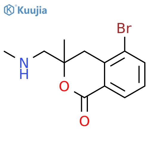 1H-2-Benzopyran-1-one, 5-bromo-3,4-dihydro-3-methyl-3-[(methylamino)methyl]- structure