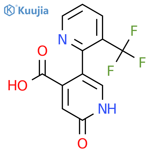 2-Hydroxy-5-[3-(trifluoromethyl)pyridin-2-yl]pyridine-4-carboxylic acid structure