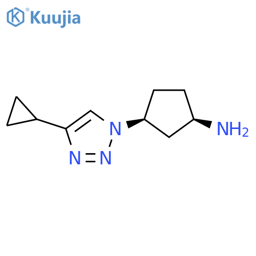 Cyclopentanamine, 3-(4-cyclopropyl-1H-1,2,3-triazol-1-yl)-, (1R,3S)-rel- structure