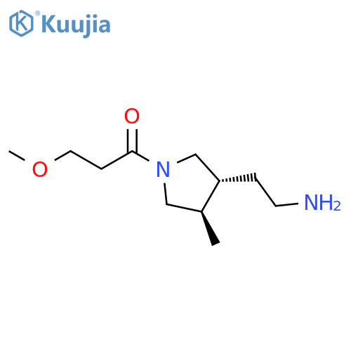 1-Propanone, 1-[(3R,4R)-3-(2-aminoethyl)-4-methyl-1-pyrrolidinyl]-3-methoxy-, rel- structure