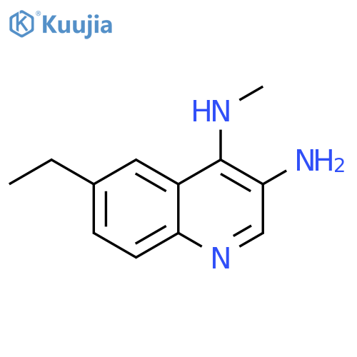 3,4-Quinolinediamine, 6-ethyl-N4-methyl- structure
