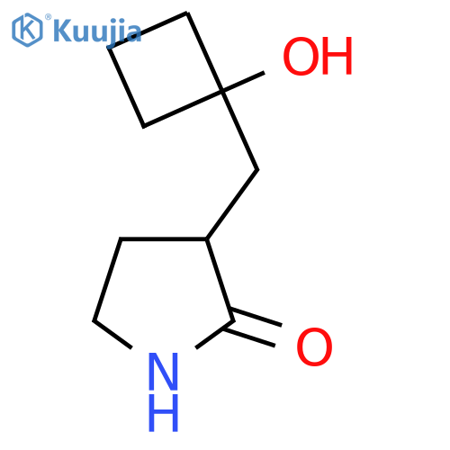 3-[(1-Hydroxycyclobutyl)methyl]pyrrolidin-2-one structure