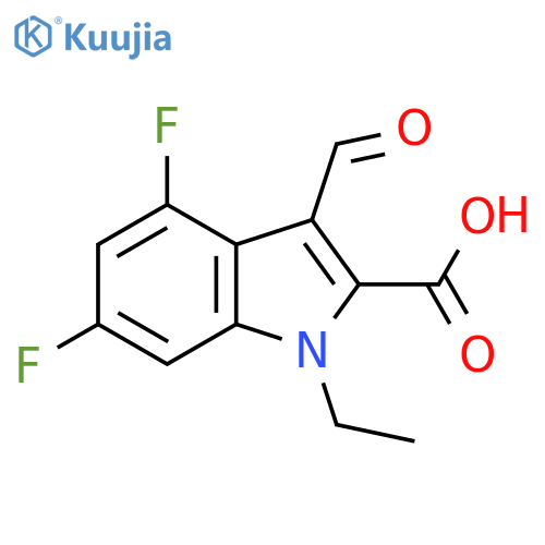 1H-Indole-2-carboxylic acid, 1-ethyl-4,6-difluoro-3-formyl- structure