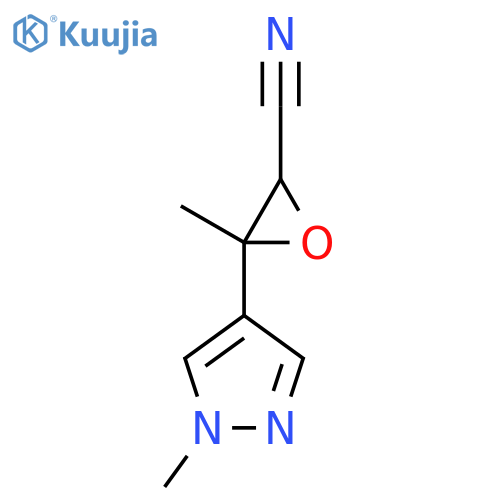3-methyl-3-(1-methyl-1H-pyrazol-4-yl)oxirane-2-carbonitrile structure