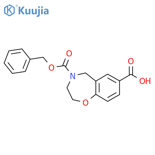 4-phenylmethoxycarbonyl-3,5-dihydro-2H-1,4-benzoxazepine-7-carboxylic acid structure