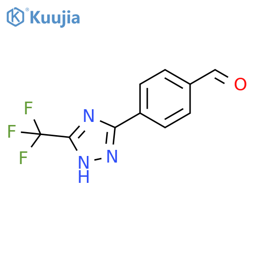 Benzaldehyde, 4-[5-(trifluoromethyl)-1H-1,2,4-triazol-3-yl]- structure