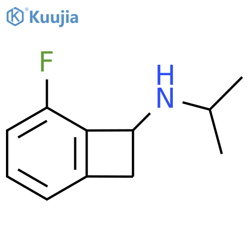 5-fluoro-N-(propan-2-yl)bicyclo[4.2.0]octa-1,3,5-trien-7-amine structure