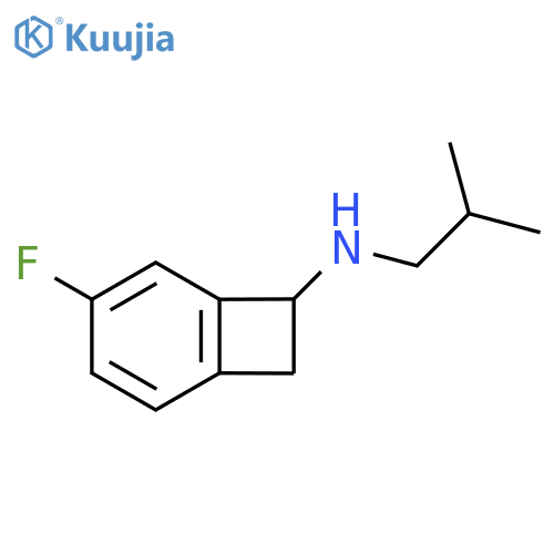 4-fluoro-N-(2-methylpropyl)bicyclo[4.2.0]octa-1,3,5-trien-7-amine structure