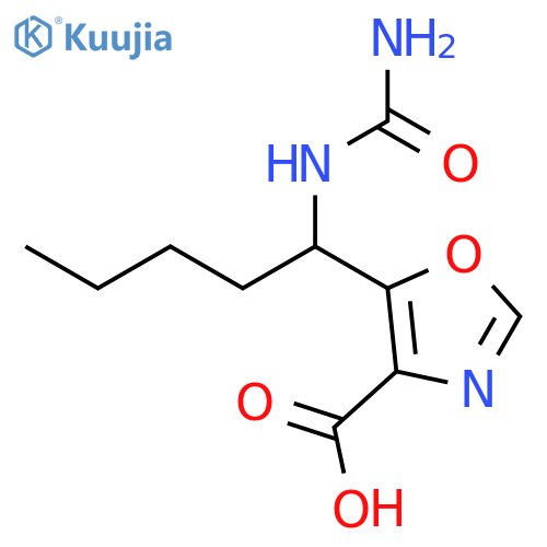 4-Oxazolecarboxylic acid, 5-[1-[(aminocarbonyl)amino]pentyl]- structure