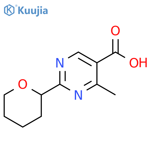 5-Pyrimidinecarboxylic acid, 4-methyl-2-(tetrahydro-2H-pyran-2-yl)- structure