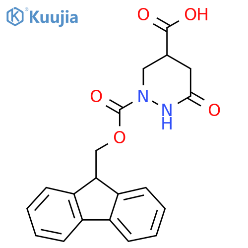 2-{[(9H-fluoren-9-yl)methoxy]carbonyl}-6-oxo-1,2-diazinane-4-carboxylic acid structure