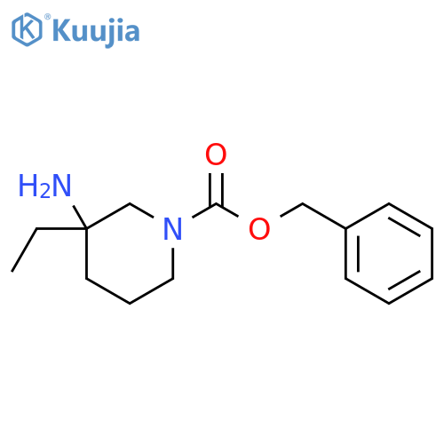 1-Piperidinecarboxylic acid, 3-amino-3-ethyl-, phenylmethyl ester structure