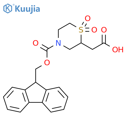2-(4-{[(9H-fluoren-9-yl)methoxy]carbonyl}-1,1-dioxo-1lambda6-thiomorpholin-2-yl)acetic acid structure