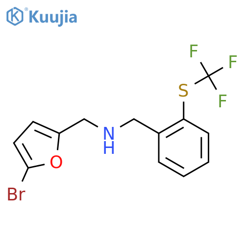 (5-bromofuran-2-yl)methyl({2-(trifluoromethyl)sulfanylphenyl}methyl)amine structure
