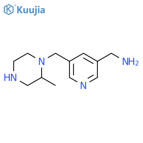 3-Pyridinemethanamine, 5-[(2-methyl-1-piperazinyl)methyl]- structure