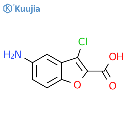 2-Benzofurancarboxylic acid, 5-amino-3-chloro- structure