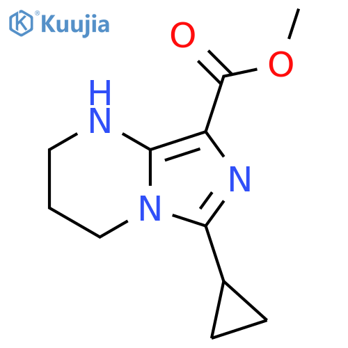 Imidazo[1,5-a]pyrimidine-8-carboxylic acid, 6-cyclopropyl-1,2,3,4-tetrahydro-, methyl ester structure