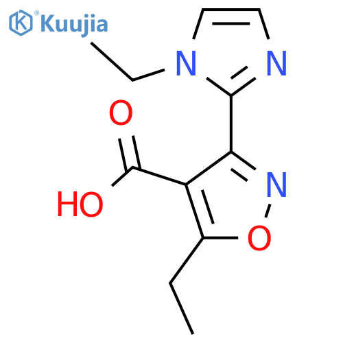 5-ethyl-3-(1-ethyl-1H-imidazol-2-yl)-1,2-oxazole-4-carboxylic acid structure
