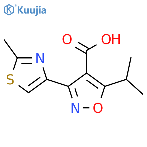 3-(2-Methyl-1,3-thiazol-4-yl)-5-(propan-2-yl)-1,2-oxazole-4-carboxylic acid structure