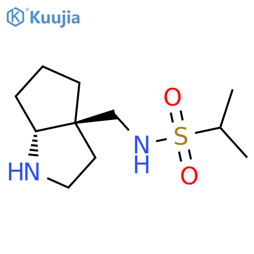 rac-N-{[(3aR,6aR)-octahydrocyclopenta[b]pyrrol-3a-yl]methyl}propane-2-sulfonamide structure