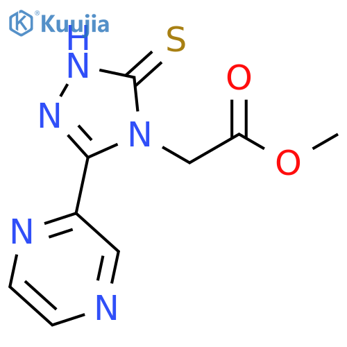 4H-1,2,4-Triazole-4-acetic acid, 1,5-dihydro-3-(2-pyrazinyl)-5-thioxo-, methyl ester structure