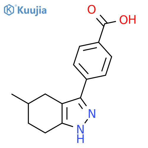 4-(5-methyl-4,5,6,7-tetrahydro-2H-indazol-3-yl)benzoic acid structure