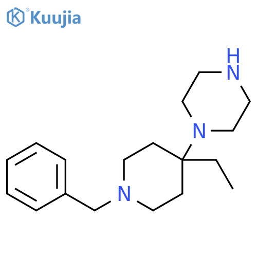 Piperazine, 1-[4-ethyl-1-(phenylmethyl)-4-piperidinyl]- structure