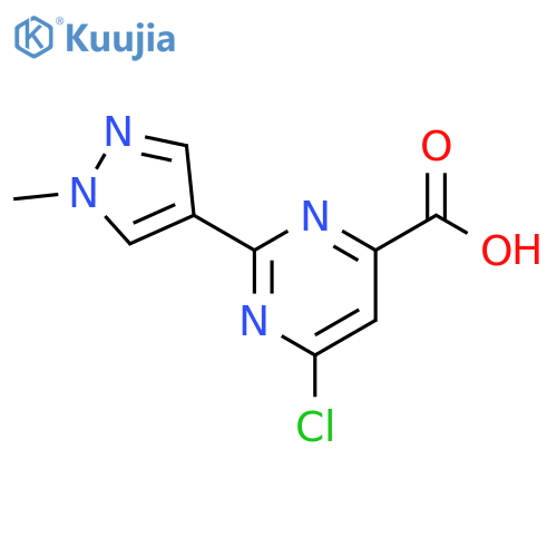 4-Pyrimidinecarboxylic acid, 6-chloro-2-(1-methyl-1H-pyrazol-4-yl)- structure
