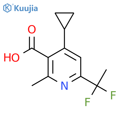 4-Cyclopropyl-6-(1,1-difluoroethyl)-2-methylpyridine-3-carboxylic acid structure