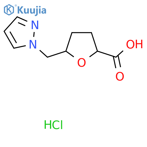 5-[(1H-pyrazol-1-yl)methyl]oxolane-2-carboxylic acid hydrochloride structure