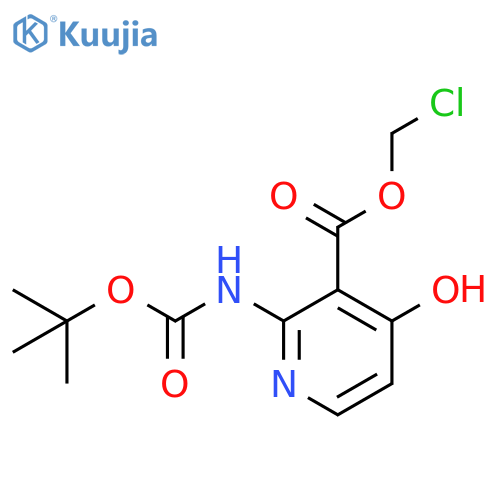 3-Pyridinecarboxylic acid, 2-[[(1,1-dimethylethoxy)carbonyl]amino]-4-hydroxy-, chloromethyl ester structure